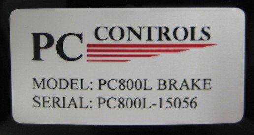 Zoomed in image of the serial number of a PC Controls product